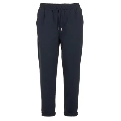 Fred Mello Elegant Blue Cotton Blend Trousers In Red