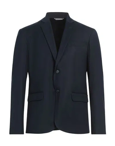 Fred Mello Man Blazer Midnight Blue Size 3xl Polyester, Viscose, Elastane
