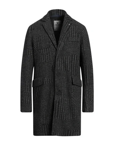 Fred Mello Man Coat Charcoal Size Xl Polyester, Wool In Grey