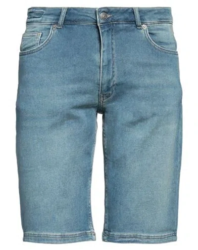 Fred Mello Man Denim Shorts Blue Size 34 Cotton, Elastane