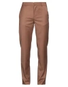 Fred Mello Man Pants Brown Size 34 Cotton, Viscose, Elastane