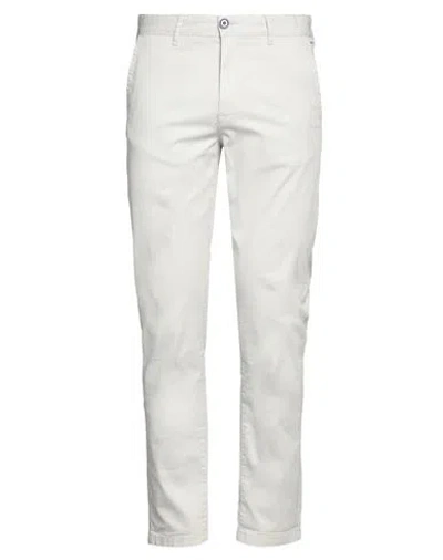 Fred Mello Man Pants Light Grey Size 33 Cotton, Elastane In White