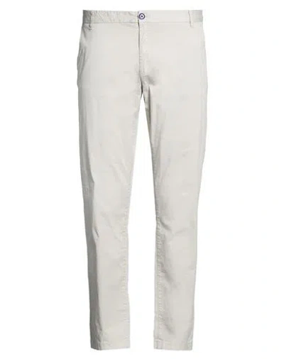 Fred Mello Man Pants Light Grey Size 38 Cotton, Elastane In White