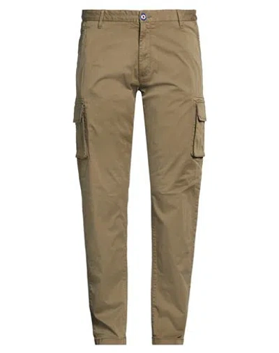 Fred Mello Man Pants Military Green Size 36 Cotton, Elastane
