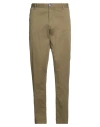 Fred Mello Man Pants Military Green Size 40 Cotton, Elastane