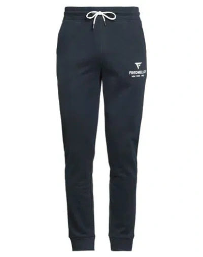 Fred Mello Man Pants Navy Size L Cotton, Polyester