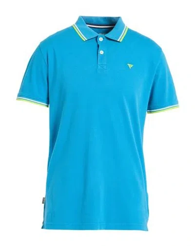 Fred Mello Man Polo Shirt Azure Size M Cotton, Elastane In Blue