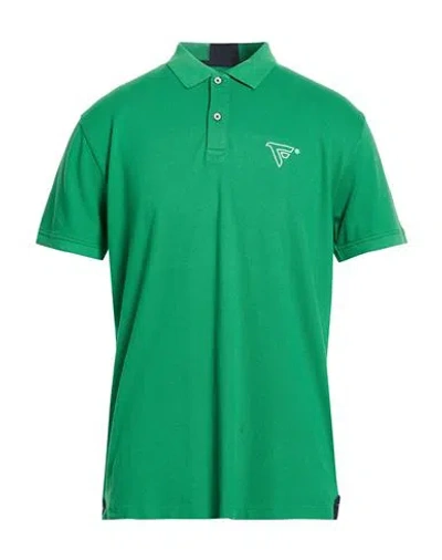 Fred Mello Man Polo Shirt Green Size 3xl Cotton, Elastane