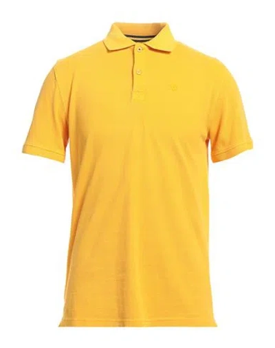 Fred Mello Man Polo Shirt Marigold Size Xl Cotton In Yellow