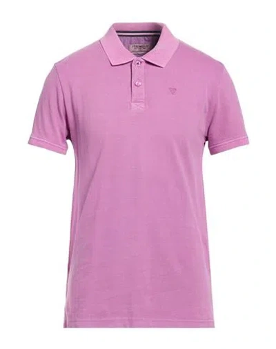 Fred Mello Man Polo Shirt Mauve Size Xxl Cotton In Purple