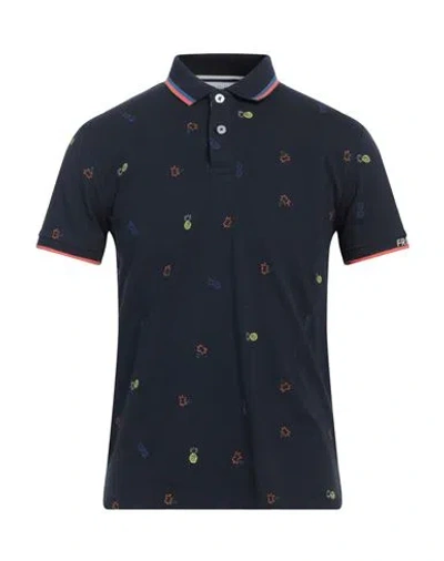 Fred Mello Man Polo Shirt Midnight Blue Size Xxl Cotton