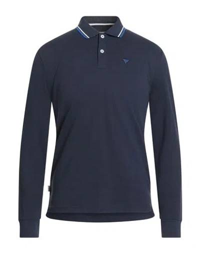 Fred Mello Man Polo Shirt Navy Size 3xl Cotton, Elastane