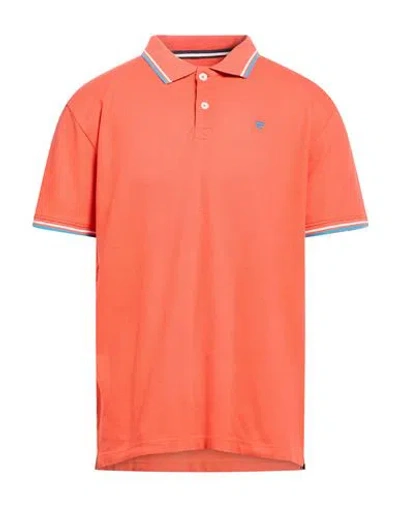 Fred Mello Man Polo Shirt Tomato Red Size 3xl Cotton, Elastane In Orange