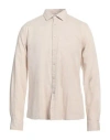 Fred Mello Man Shirt Beige Size L Cotton, Linen