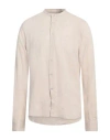 Fred Mello Man Shirt Beige Size Xl Cotton, Linen In Beige