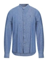 Fred Mello Man Shirt Blue Size 3xl Cotton, Linen