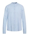 Fred Mello Man Shirt Light Blue Size Xxl Cotton, Linen