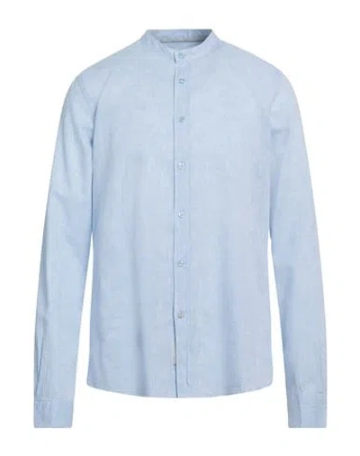 Fred Mello Man Shirt Light Blue Size Xxl Cotton, Linen
