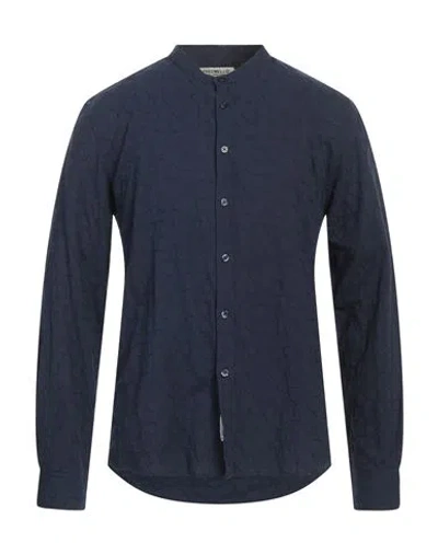 Fred Mello Man Shirt Midnight Blue Size L Cotton
