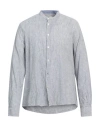 Fred Mello Man Shirt Navy Size Xl Cotton, Linen In Navy