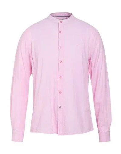 Fred Mello Man Shirt Pink Size S Cotton, Linen