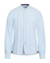 Fred Mello Man Shirt Sky Blue Size M Linen, Cotton In Blue