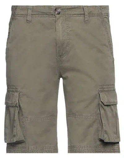 Fred Mello Man Shorts & Bermuda Shorts Military Green Size 30 Cotton In Gray