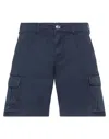 Fred Mello Man Shorts & Bermuda Shorts Navy Size 28 Cotton, Elastane In Navy Blue
