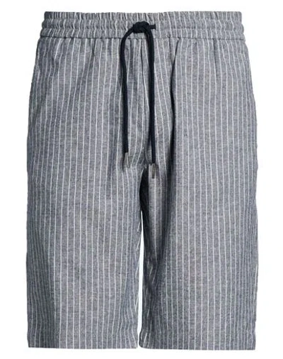 Fred Mello Man Shorts & Bermuda Shorts Navy Size 34 Cotton, Linen, Elastane In Blue