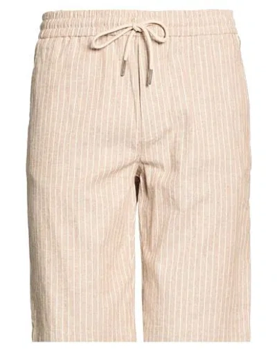 Fred Mello Man Shorts & Bermuda Shorts Sand Size 34 Cotton, Linen, Elastane In Multi