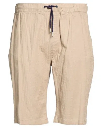 Fred Mello Man Shorts & Bermuda Shorts Sand Size 36 Cotton, Elastane In Beige