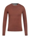 Fred Mello Man Sweater Brown Size Xxl Viscose, Polyamide