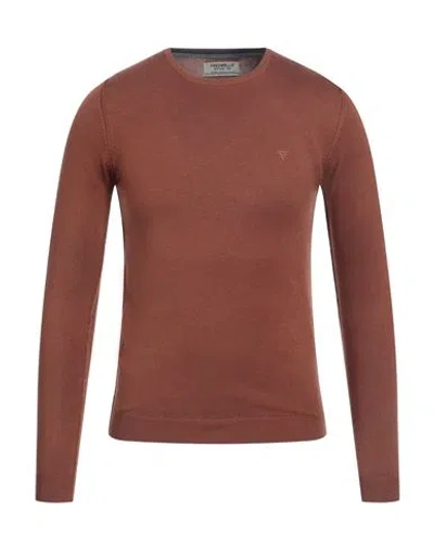 Fred Mello Man Sweater Brown Size Xxl Viscose, Polyamide