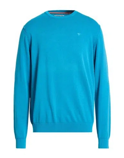 Fred Mello Man Sweater Deep Teal Size Xxl Cotton In Blue