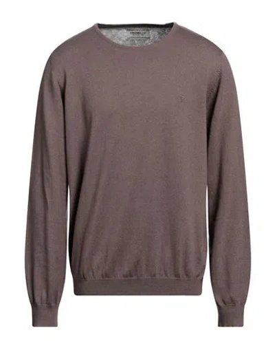 Fred Mello Man Sweater Dove Grey Size 3xl Cotton, Wool In Brown