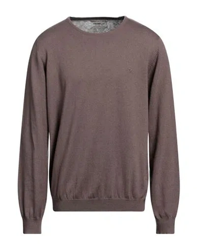 Fred Mello Man Sweater Taupe Size 3xl Cotton, Wool In Grey