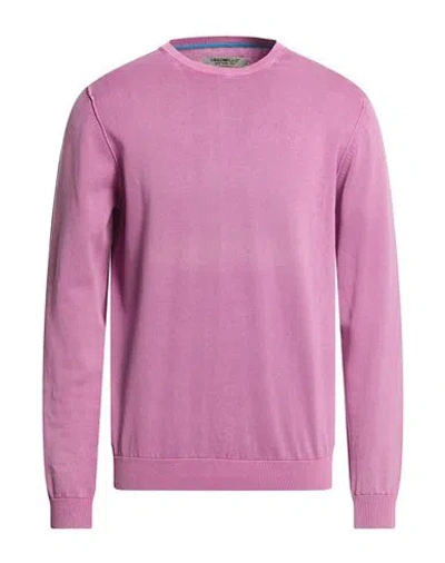 Fred Mello Man Sweater Mauve Size Xxl Cotton In Pink