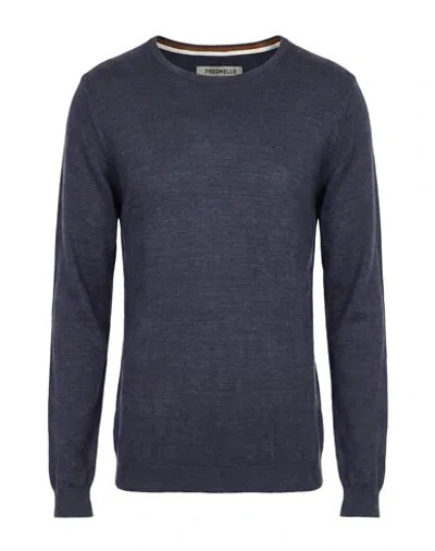 Fred Mello Man Sweater Midnight Blue Size M Viscose, Polyamide In Purple