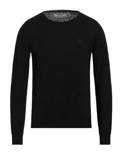 Fred Mello Man Sweater Navy Blue Size Xxl Cotton, Wool In Black