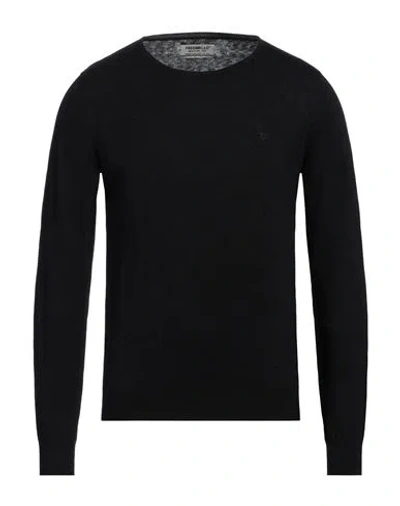 Fred Mello Man Sweater Navy Size Xxl Cotton, Wool In Navy Blue
