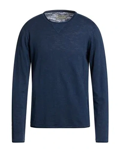 Fred Mello Man Sweater Navy Size 3xl Cotton In Blue
