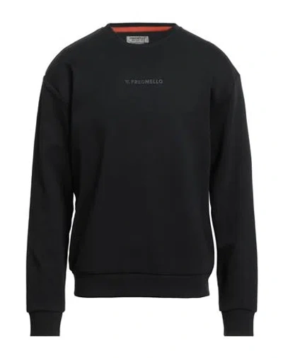 Fred Mello Man Sweatshirt Black Size Xxl Cotton, Polyester, Elastane