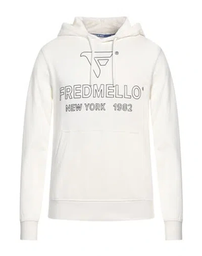 Fred Mello Man Sweatshirt Ivory Size Xxl Cotton In White