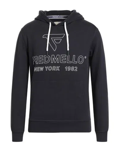 Fred Mello Man Sweatshirt Midnight Blue Size M Cotton