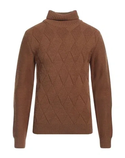 Fred Mello Man Turtleneck Camel Size Xxl Acrylic, Wool, Polyamide In Brown