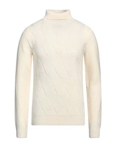 Fred Mello Man Turtleneck Cream Size Xxl Acrylic, Wool, Polyamide In White