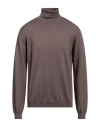 Fred Mello Man Turtleneck Taupe Size Xxl Viscose, Polyamide In Grey