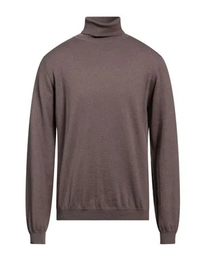 Fred Mello Man Turtleneck Taupe Size Xxl Viscose, Polyamide In Grey