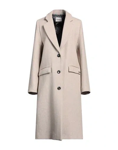 Fred Mello Woman Coat Beige Size Xxl Wool, Polyester, Polyamide