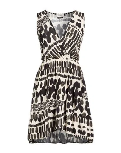 Fred Mello Woman Mini Dress Black Size M Viscose In Multi